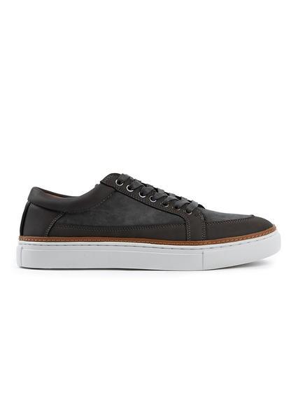 Topman Mens Mid Grey Grey Faux Suede Lux Trainers