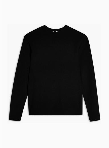 Topman Mens Black Textured Jumper