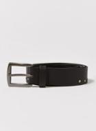 Topman Mens Slim Leather Belt With Black Studded Pattern And Brushed Silver Buckle In Black
