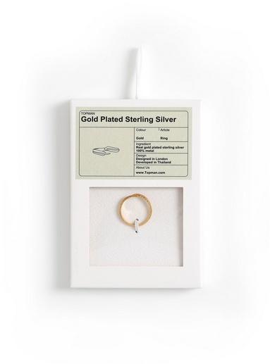 Topman Mens Gold Plated Feather Ring*