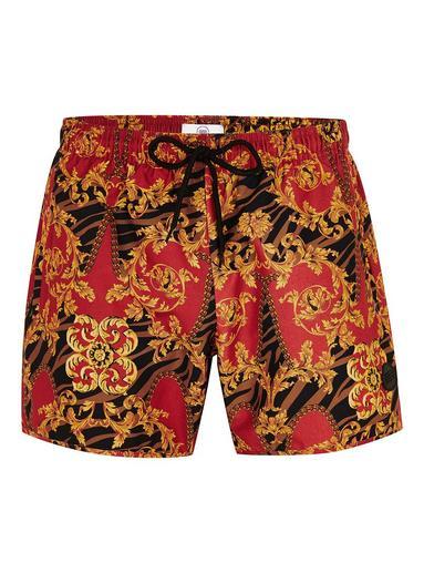 Topman Mens Red Baroque Swim Shorts
