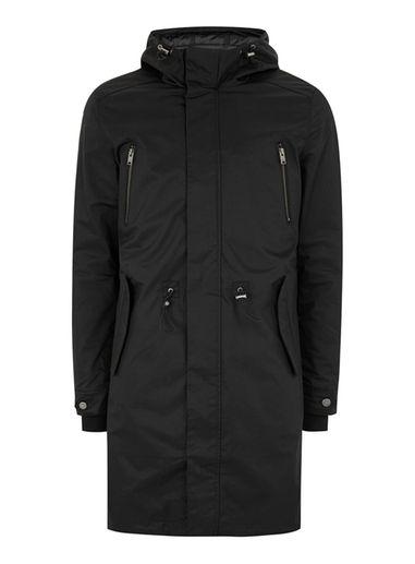 Topman Mens Selected Homme Black Parka