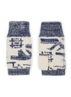 Topman Mens Multi Navy And Cream Patterned Fingerless Hand Warmer Gloves