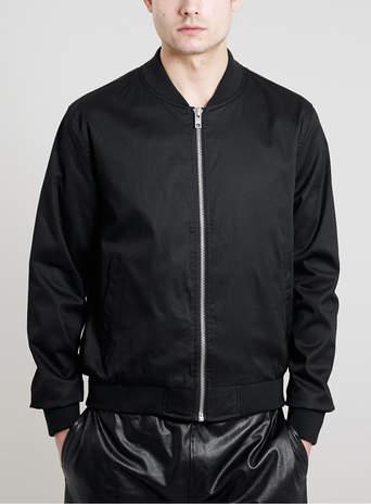 Topman Mens Black Bomber Jacket