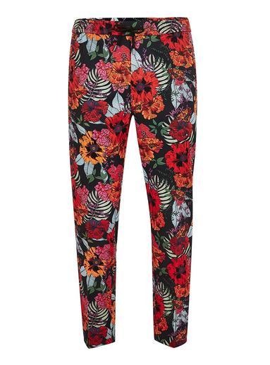 Topman Mens Multi Floral Printed Joggers With Side Taping