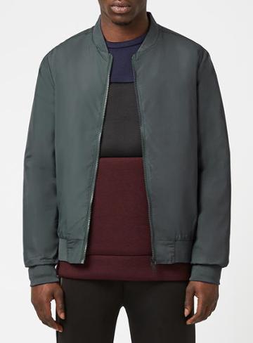 Topman Mens Blue N1sq Navy Bomber Jacket*