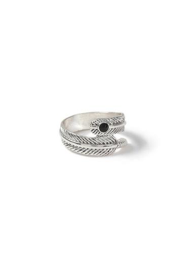 Topman Mens Silver Feather Ring*