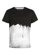 Topman Mens Religion Black And Grey Paint Drip T-shirt