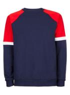 Topman Mens Multi Navy And Red Panelled Sweatshirt