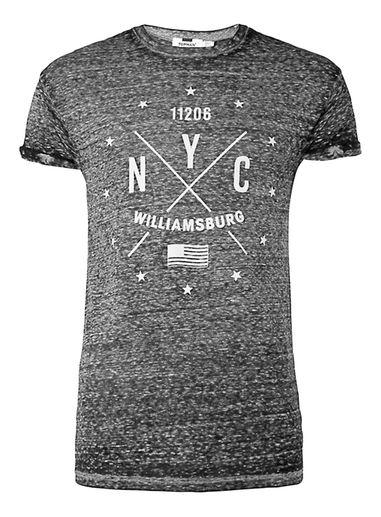 Topman Mens Black Williamsburg Print Roller T-shirt