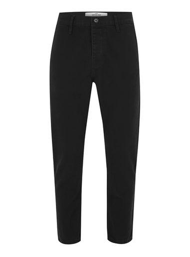 Topman Mens Black Tapered Twill Chinos