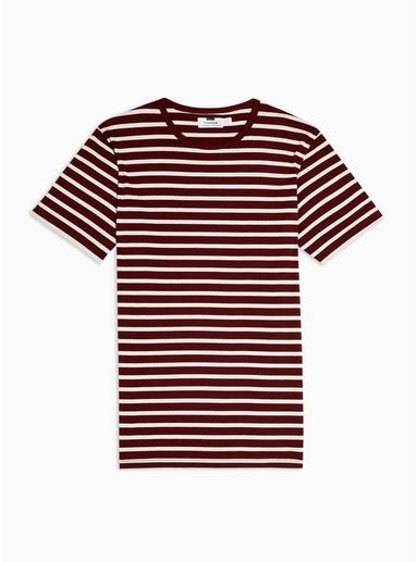 Topman Mens Red Burgundy And Off White T-shirt