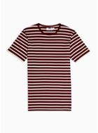 Topman Mens Red Burgundy And Off White T-shirt