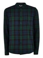 Topman Mens Navy Black Watch Tartan Slim Shirt