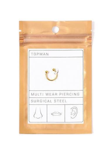 Topman Mens Gold Multiwear Piercing Ring*