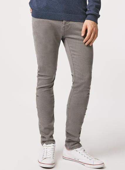 Topman Mens Grey Black Coated Stretch Skinny Jeans