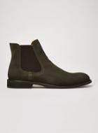 Topman Mens Green Selected Homme Olive Suede Baxter Chelsea Boots