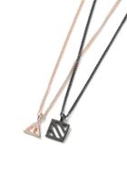 Topman Mens Silver Black And Rose Gold Look Multirow Symbol Necklace*