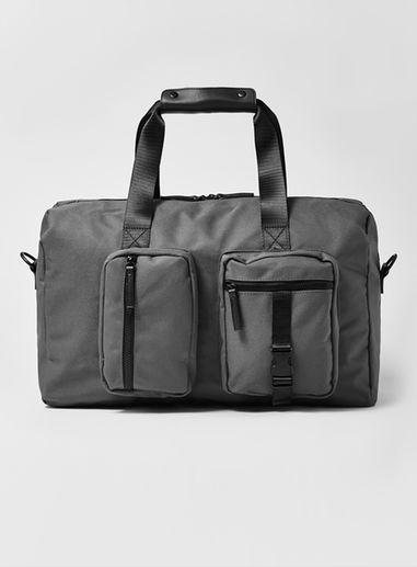 Topman Mens Grey Charcoal Military Holdall Gym Bag