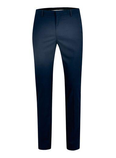 Topman Mens Blue Navy Twill Ultra Skinny Fit Suit Pants
