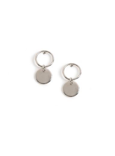 Topman Mens Silver Disc Earrings
