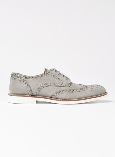 Topman Mens Grey Gray Nubuck Arch Brogues
