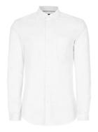 Topman Mens White Muscle Fit Oxford Long Sleeve Shirt