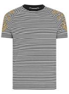 Topman Mens Black Baroque Stripe Muscle Fit T-shirt