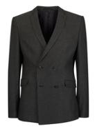 Topman Mens Selected Homme Grey Textured Double Breasted Suit Jacket