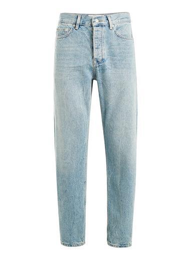 Topman Mens Blue Light Wash Marble Original Jeans