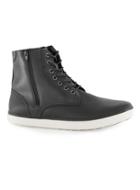 Topman Mens Black Faux Leather Tall Zip Boots