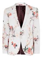 Topman Mens Stone White Floral Ultra Skinny Suit Jacket
