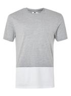 Topman Mens White And Grey Hem Panel T-shirt