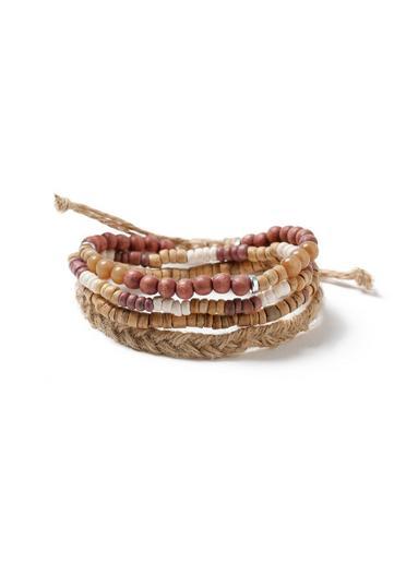 Topman Mens Brown Beaded Bracelet Pack*