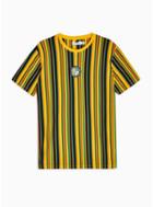 Topman Mens Multi Yellow, Green And Navy Vertical Stripe T-shirt