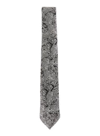 Topman Mens White Zebra Motif Tie