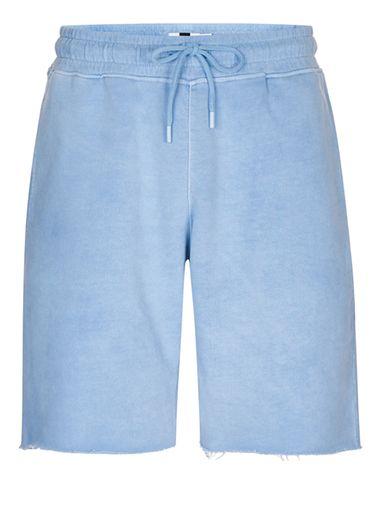 Topman Mens Washed Blue Raw Edge Jersey Shorts