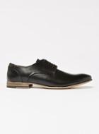 Topman Mens Black Leather Luther Derby Shoes