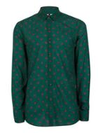 Topman Mens Forest Green And Red Geo Print Casual Shirt