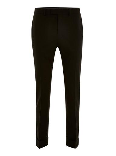 Topman Mens Black Slim Cropped Trousers