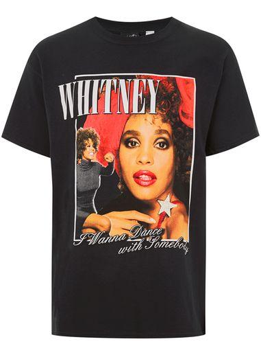 Topman Mens Black Whitney Houston T-shirt