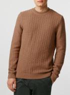 Topman Mens Brown Ltd Anchorage Tan Pearl Stitch Sweater