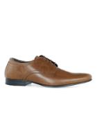 Topman Mens Brown Tan Leather 'brisk' Punched Derby Shoes
