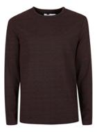 Topman Mens Burgundy And White Textured Slim Fit T-shirt
