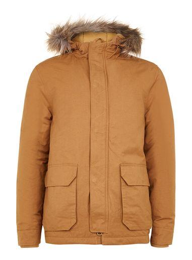 Topman Mens Yellow Short Mustard Parka