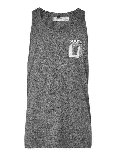 Topman Mens Black South Beach Print Tank Top