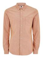 Topman Mens Beige Stone And White Muscle Oxford Long Sleeve Shirt
