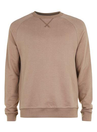 Topman Mens Brown Classic Fit Raglan Sweatshirt