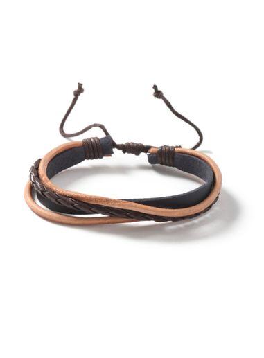 Topman Mens Multi Brown Faux Leather Bracelet Pack*