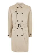 Topman Mens Stone Double Breasted Trench Coat